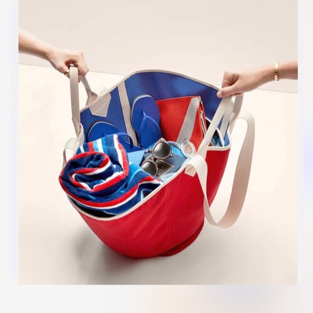 Rothy's Red and Blue Tote Bag